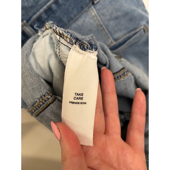 Avec Les Filles Denim Romper Womens Small Blue Short Sleeve Belted Button Front - Picture 4 of 5